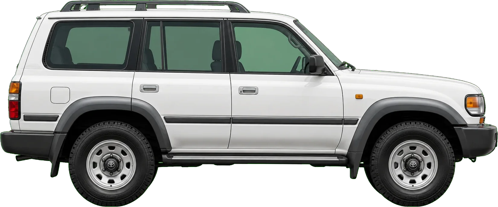 Toyota Land Cruiser 80 HDJ80 blanc, de profil